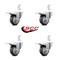 Service Caster 3.5 Inch Thermoplastic Rubber 3/4 Inch Square Stem Caster Set Total Lock Brake SCC-SQTTL20S3514-TPRB-34-4 - alternate 3